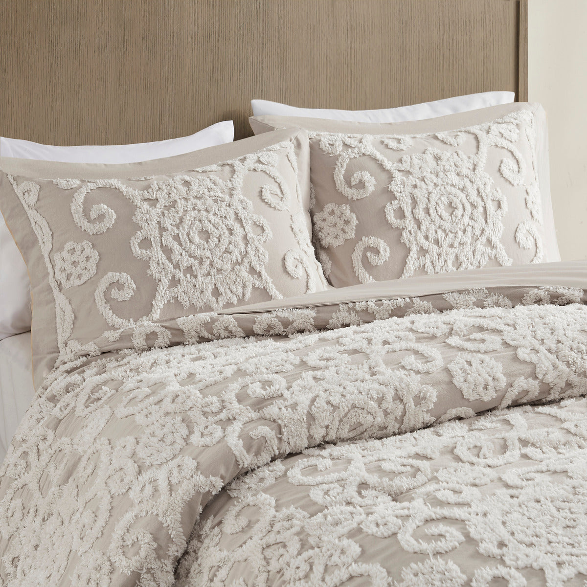 King Size Cotton Taupe Duvet Cover Set