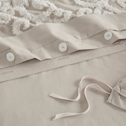 King Size Cotton Taupe Duvet Cover Set