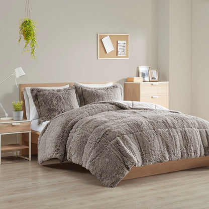 Twin/Twin XL Shaggy Long Fur Comforter Mini Set