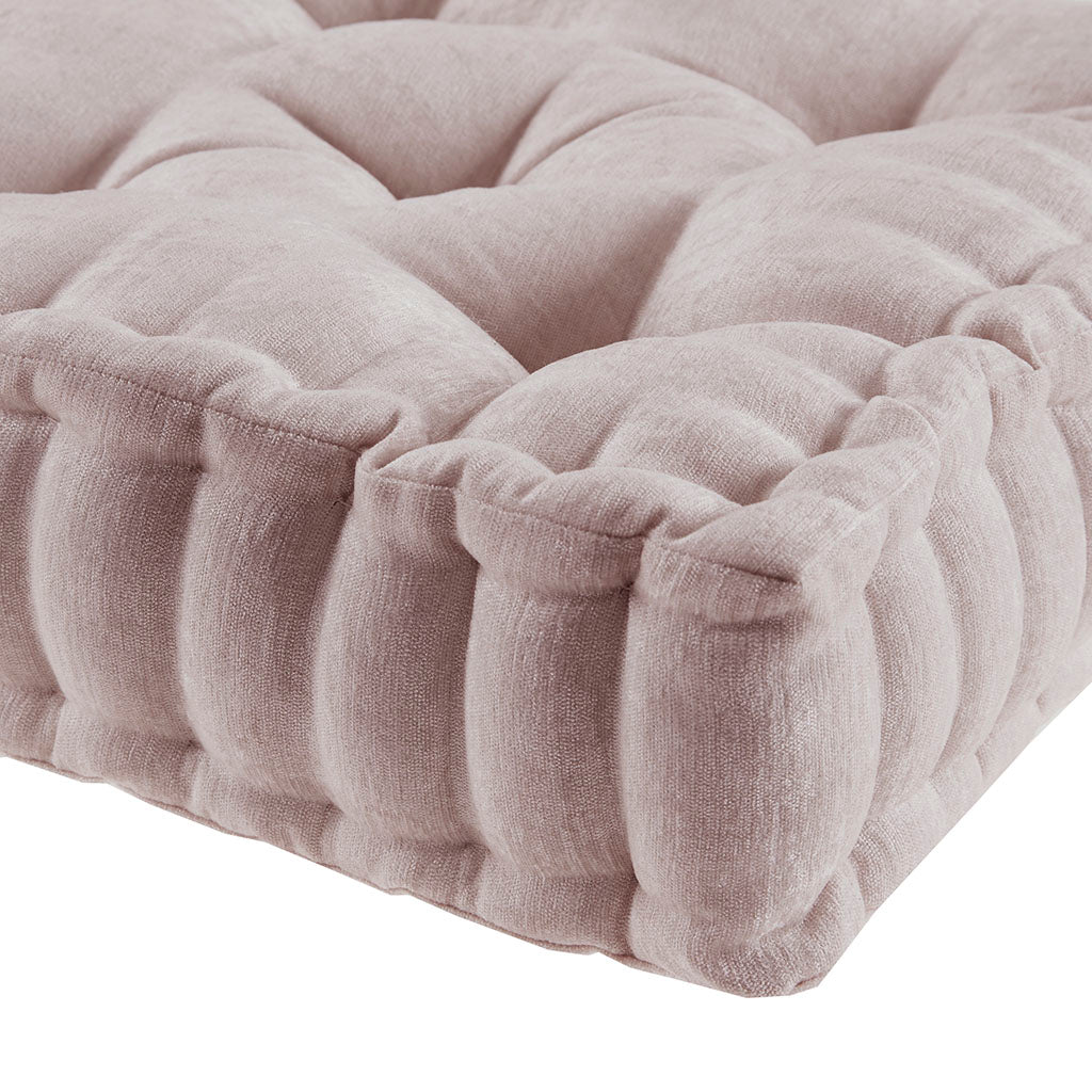 Blush Polyester Chenille Floor Pillow Cushion 20x20"
