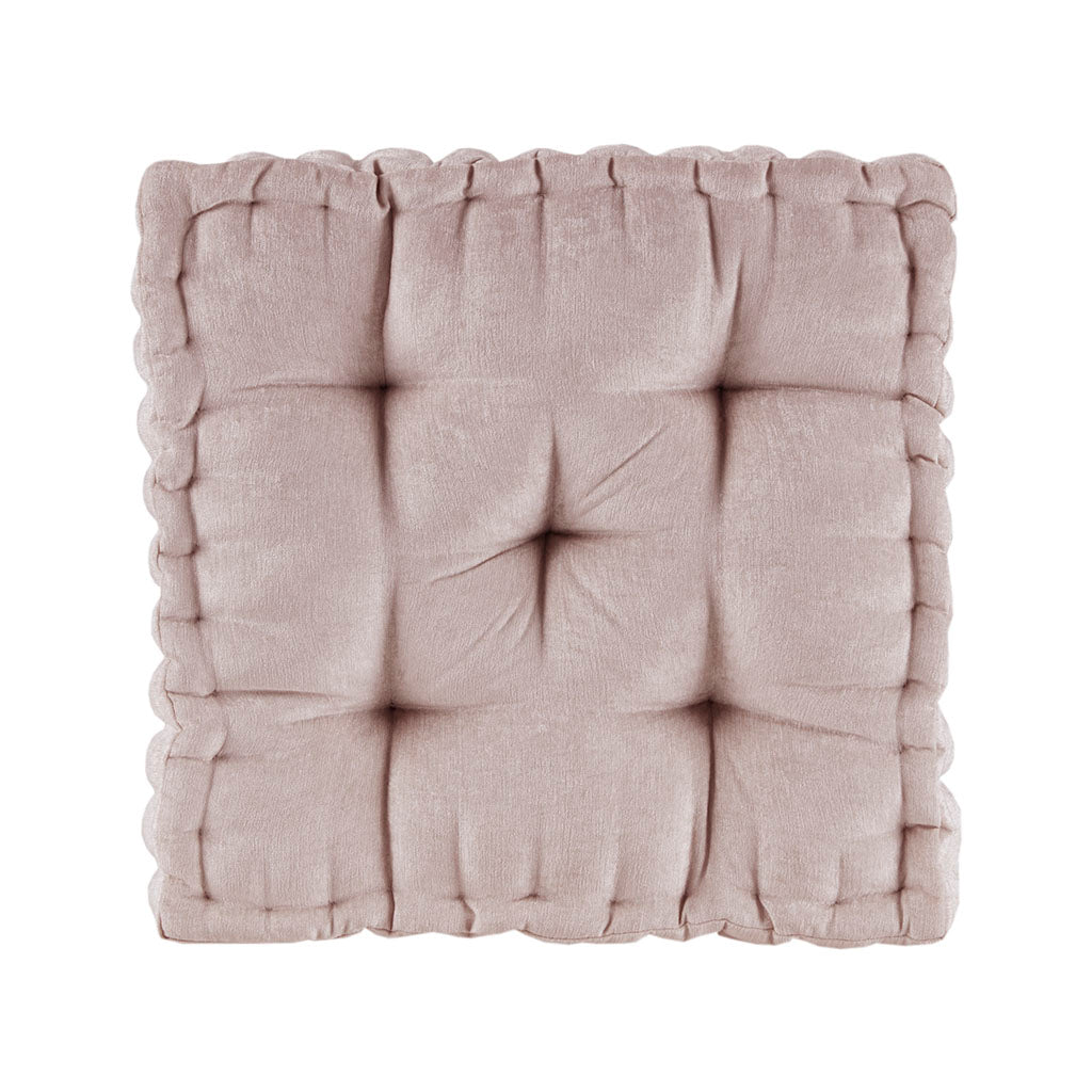 Blush Polyester Chenille Floor Pillow Cushion 20x20"