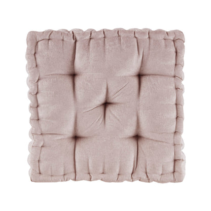 Blush Polyester Chenille Floor Pillow Cushion 20x20"