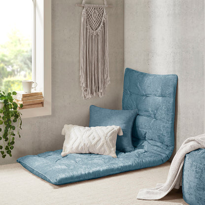 Poly Chenille Lounge Floor Pillow Cushion Aqua 27" x 74"