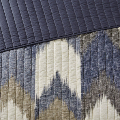 Navy Cotton King Quilt Set - Luxurious Comfort & Style
