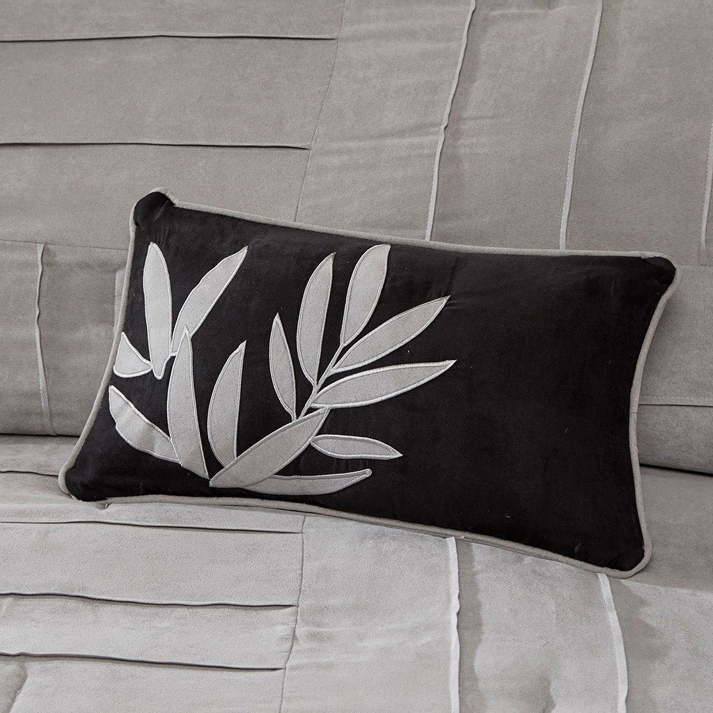 7 Piece Grey Queen Faux Suede Comforter Set - Ultimate Comfort