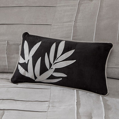 7 Piece Grey Queen Faux Suede Comforter Set - Ultimate Comfort