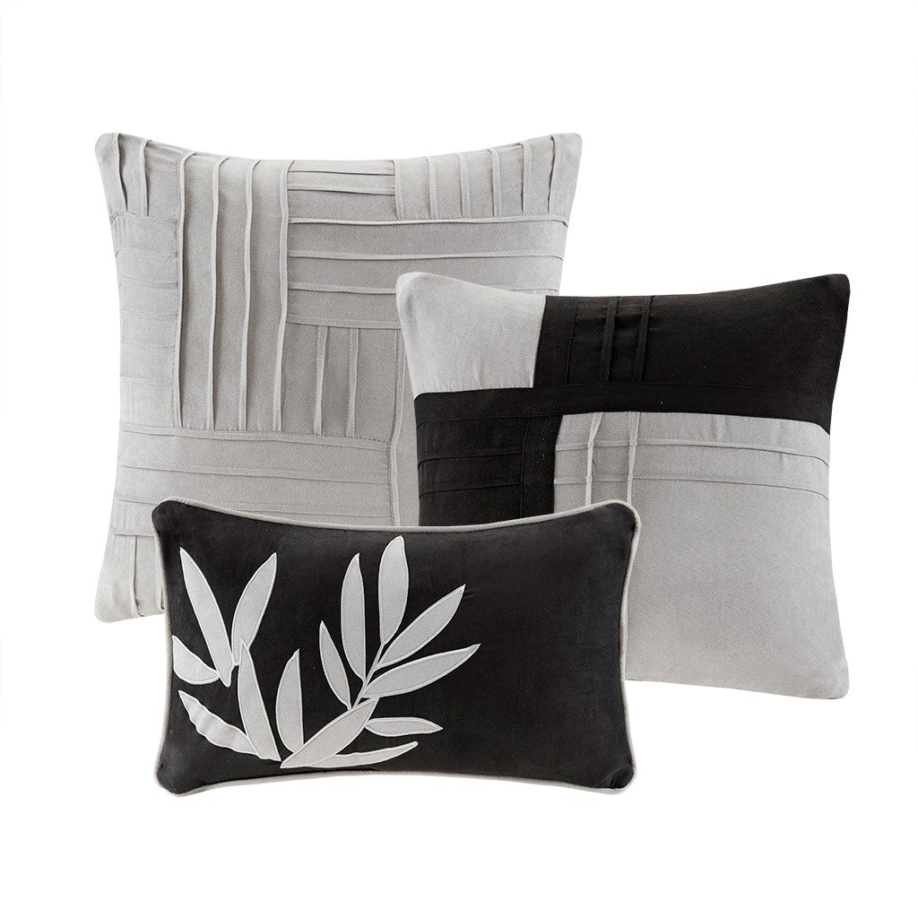 7 Piece Grey Queen Faux Suede Comforter Set - Ultimate Comfort