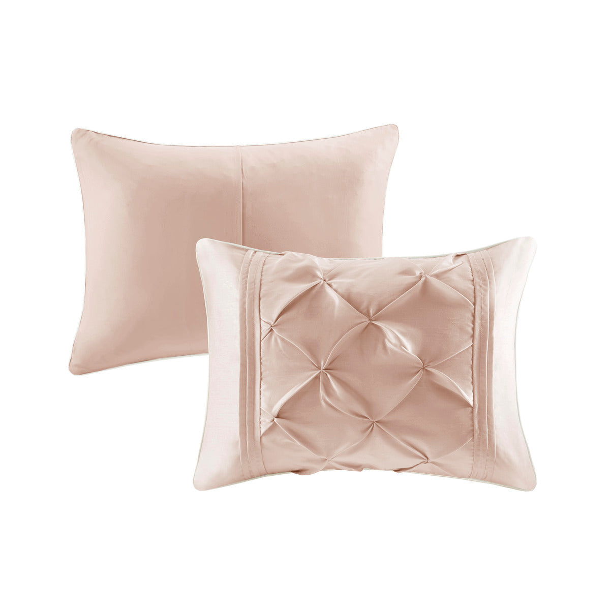 Queen Blush Polyester Comforter Set 7 Piece