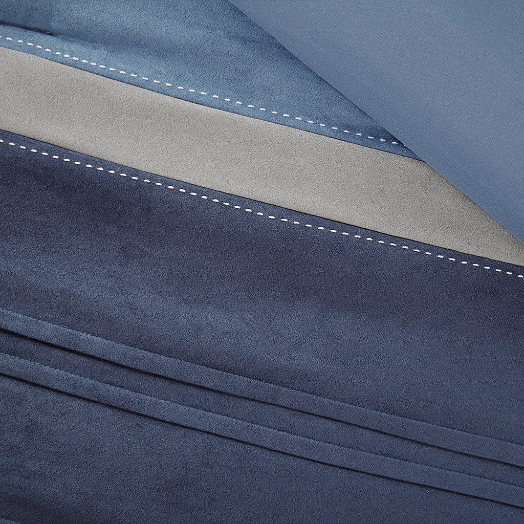 Navy Cal King Microsuede Comforter Set - 7 Piece
