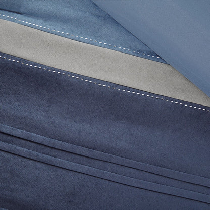 Navy Cal King Microsuede Comforter Set - 7 Piece
