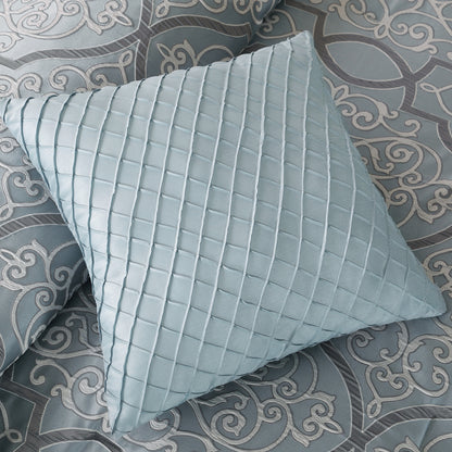 California King Blue Cotton Comforter Set 12 Piece