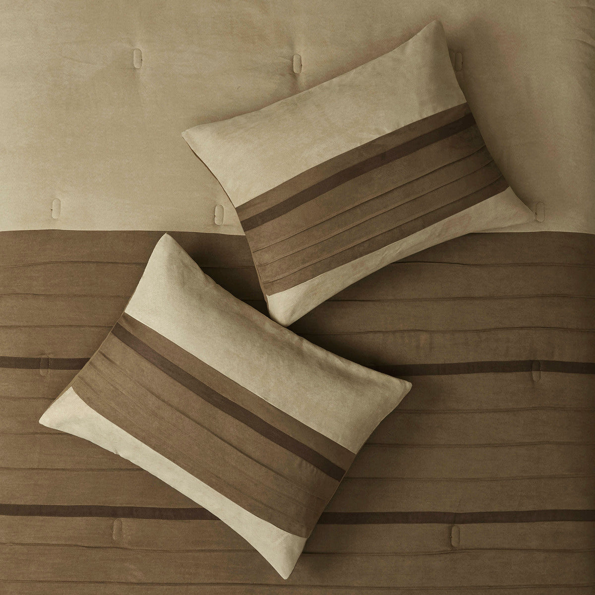 King Size Natural Polyester Faux Suede Comforter Set