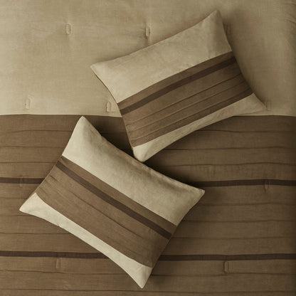 King Size Natural Polyester Faux Suede Comforter Set
