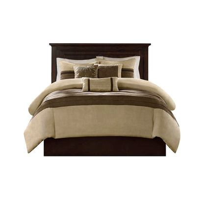 King Size Natural Polyester Faux Suede Comforter Set
