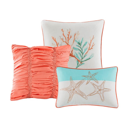 King Coral Cotton Sateen Comforter Set for Luxurious Bedroom Sleep