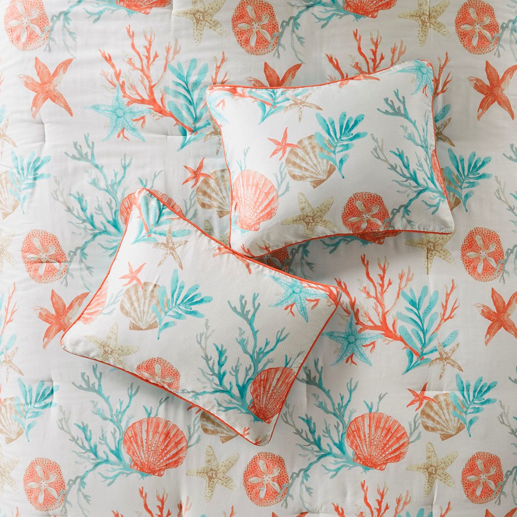 King Coral Cotton Sateen Comforter Set for Luxurious Bedroom Sleep