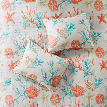 King Coral Cotton Sateen Comforter Set for Luxurious Bedroom Sleep