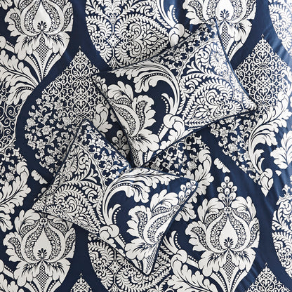 King Size Indigo Polyester Comforter Set