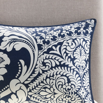 King Size Indigo Polyester Comforter Set