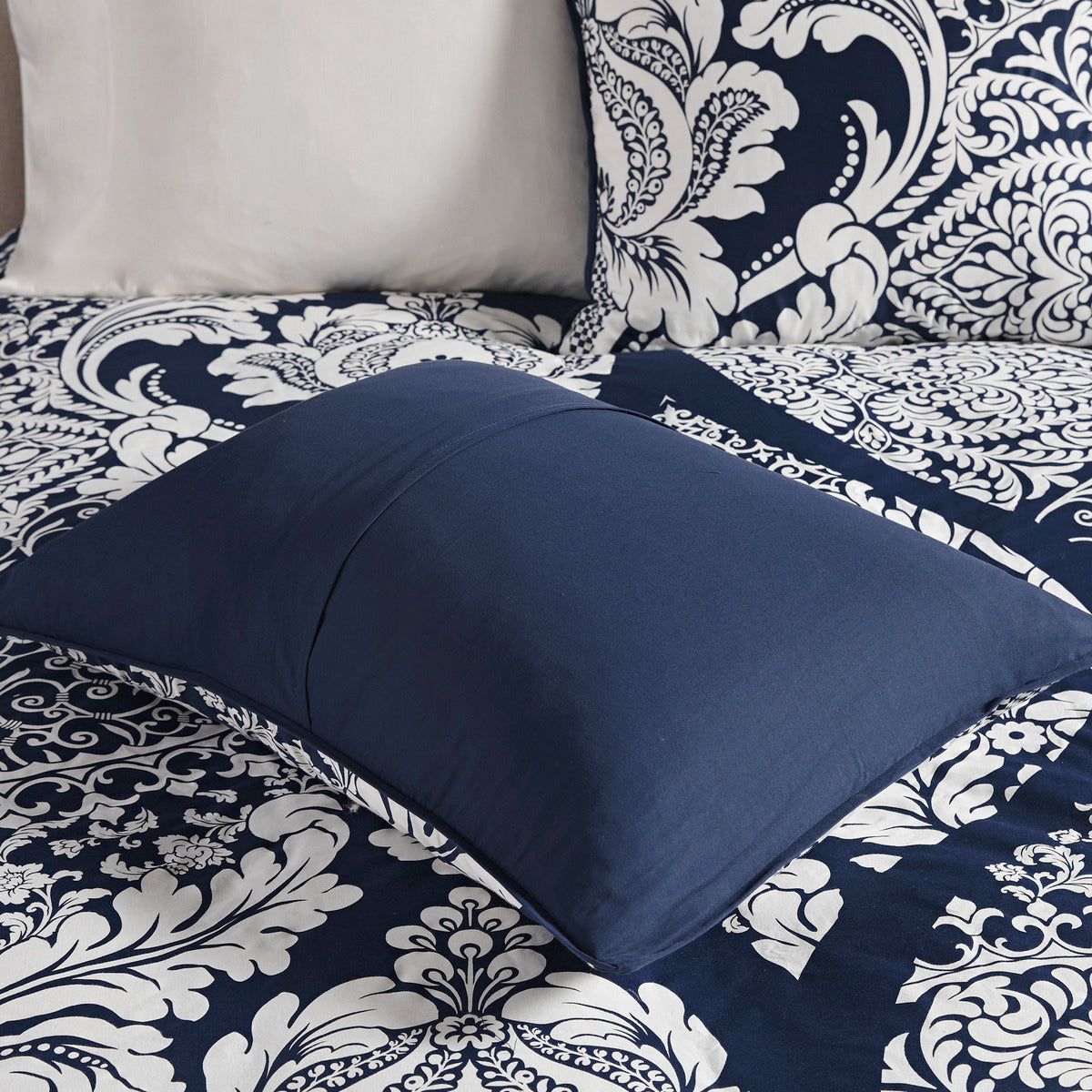 King Size Indigo Polyester Comforter Set