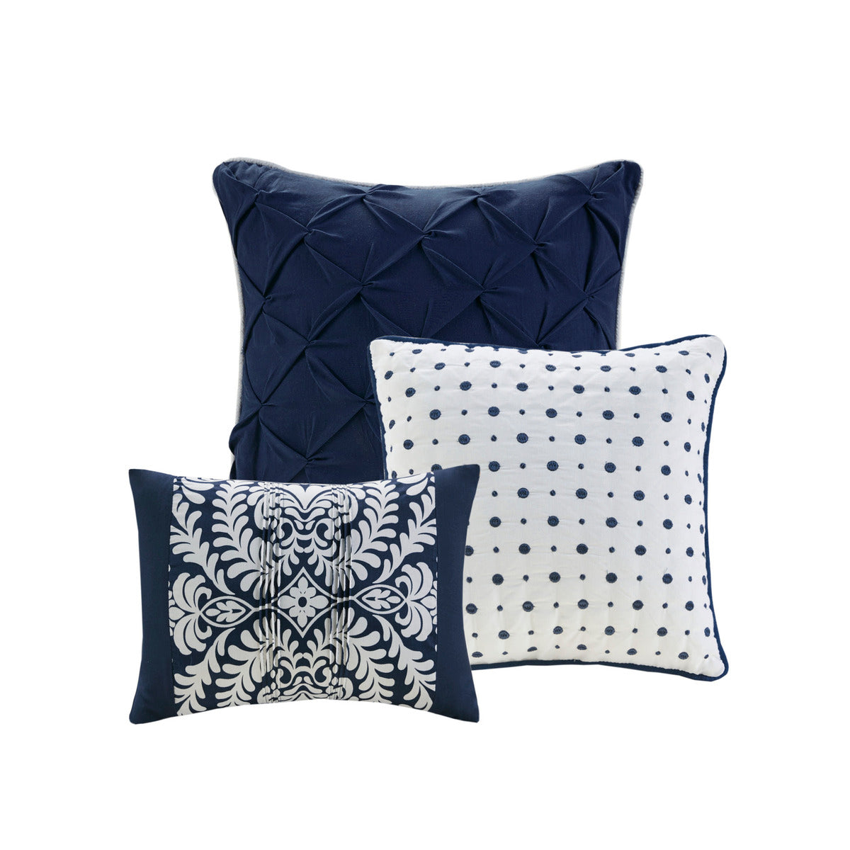King Size Indigo Polyester Comforter Set