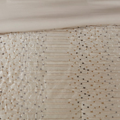 King Size Beige Polyester Comforter Set