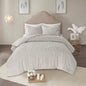 3-Piece Tufted Cotton Chenille Medallion Comforter Set Grey King/Cal King
