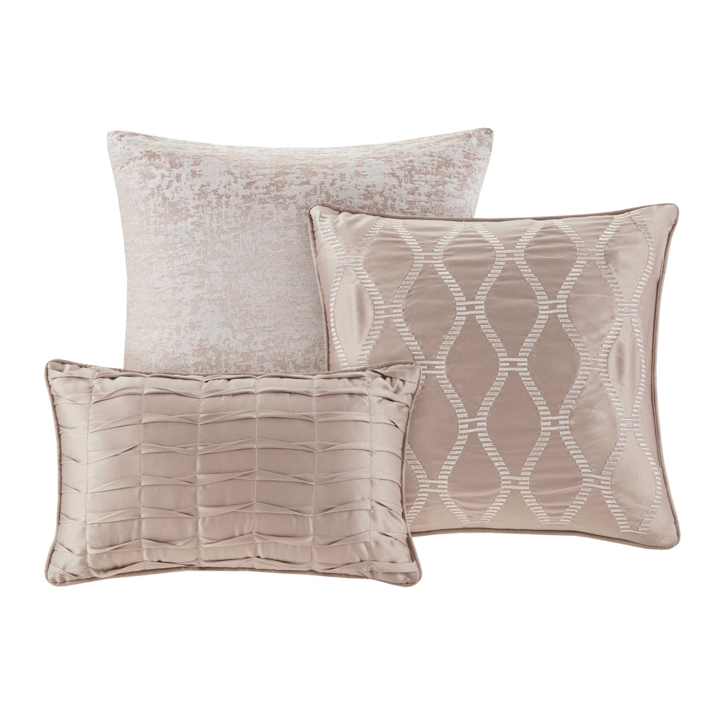 7 Piece Chenille Jacquard Comforter Set - Luxurious King Bedding