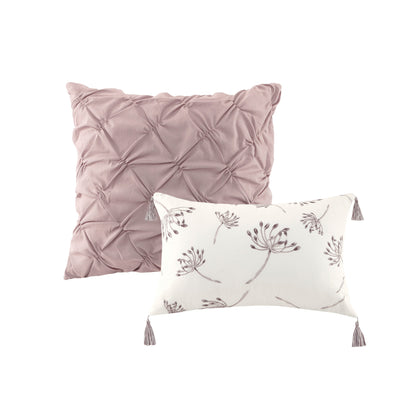 Queen Blush Polyester Floral Comforter Set 8 Piece