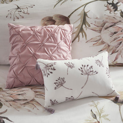 Queen Blush Polyester Floral Comforter Set 8 Piece