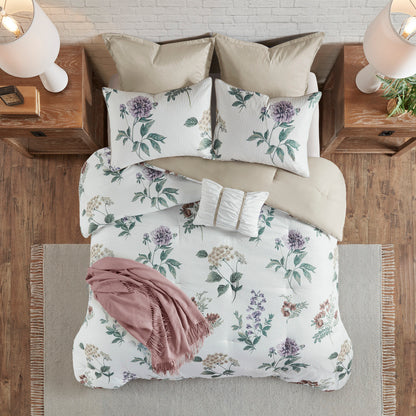 King Size Seersucker Comforter Set Multicolor Polyester