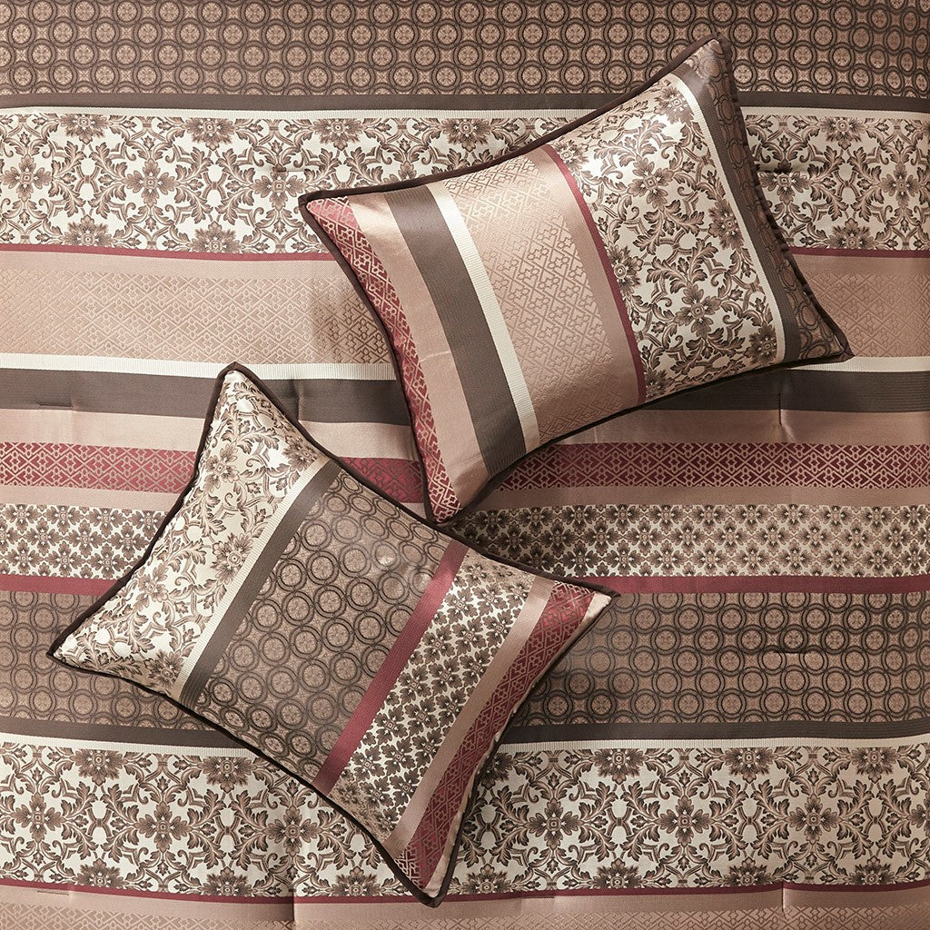 California King Red Polyester Comforter Set