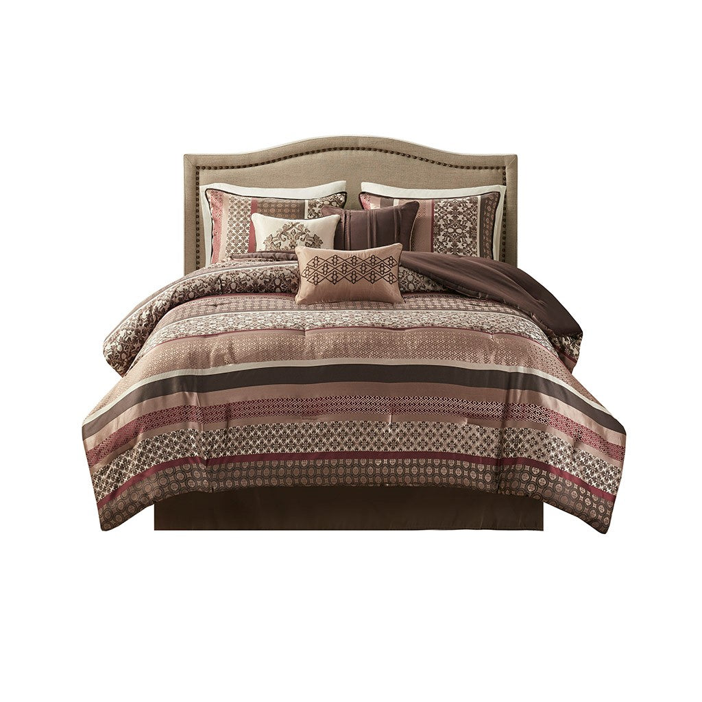 California King Red Polyester Comforter Set