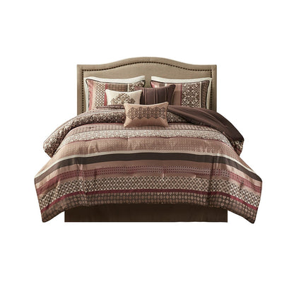 California King Red Polyester Comforter Set