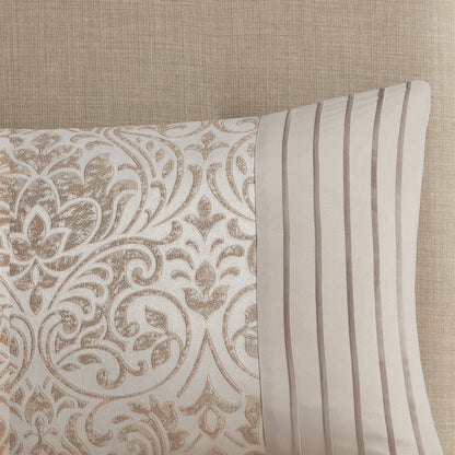 Khaki Queen Comforter Set - 12 Piece Damask Bedding