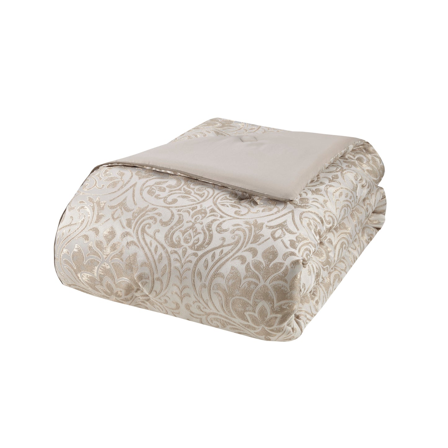 Khaki Queen Comforter Set - 12 Piece Damask Bedding