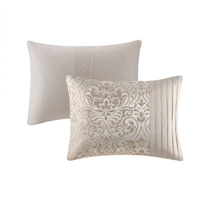 Khaki Queen Comforter Set - 12 Piece Damask Bedding