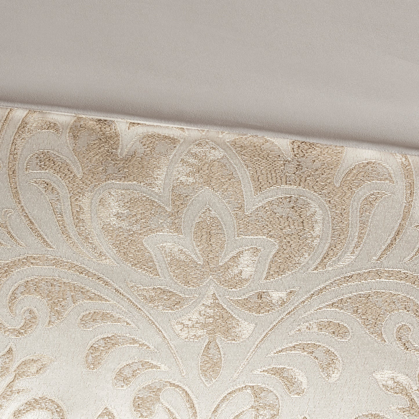 Khaki Queen Comforter Set - 12 Piece Damask Bedding