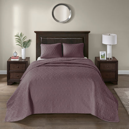 Purple Cotton King/Cal King Reversible Quilt Set