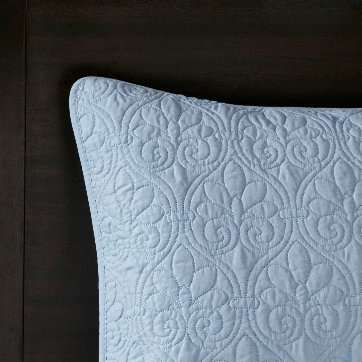 Blue Cotton Queen Bedspread Set - 3 Piece Reversible