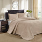 Khaki Cotton Reversible Bedspread Set - Twin Size