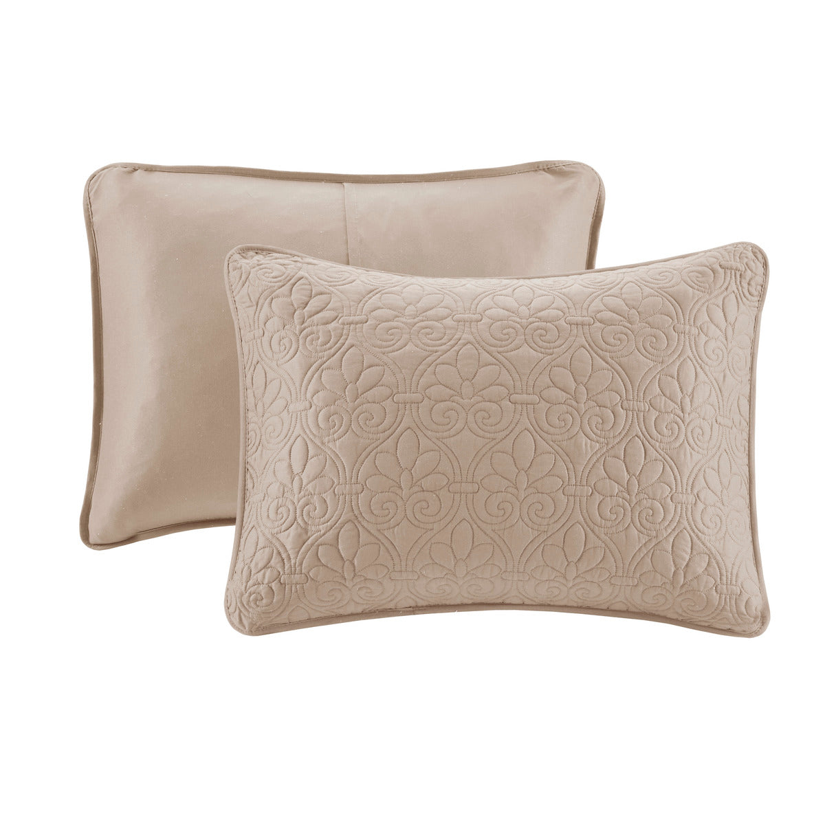 Khaki Cotton Reversible Bedspread Set - Twin Size