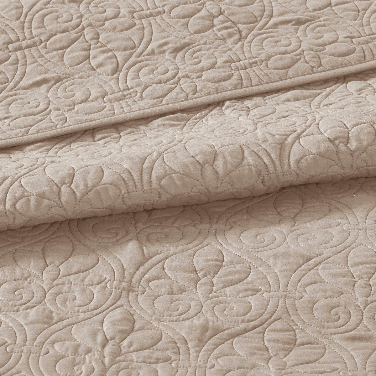 Khaki Cotton Reversible Bedspread Set - Twin Size