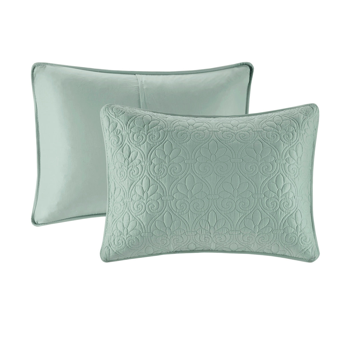Seafoam Cotton Reversible Bedspread Set Queen Size
