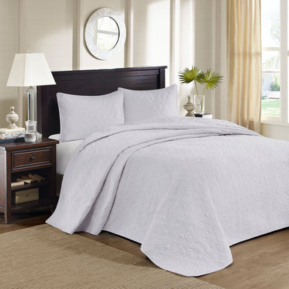 Reversible Bedspread Set White Queen