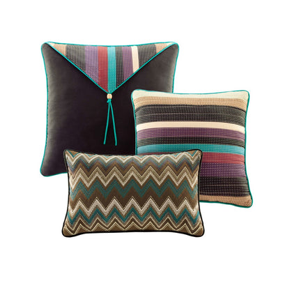 Multi Cotton Quilt Set with Throw Pillows for Full and Queen Beds