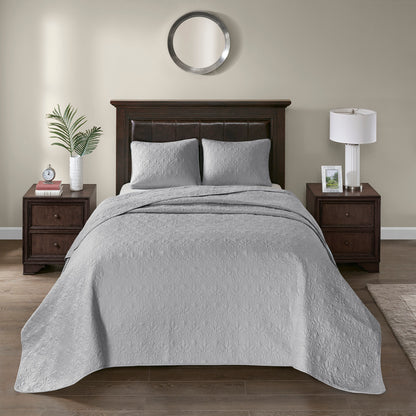 Grey Queen Reversible Bedspread Set - Ultimate Comfort