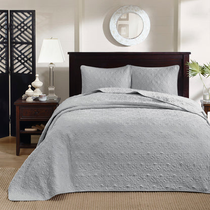 Grey Queen Reversible Bedspread Set - Ultimate Comfort