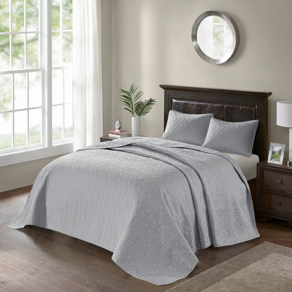 Grey Queen Reversible Bedspread Set - Ultimate Comfort