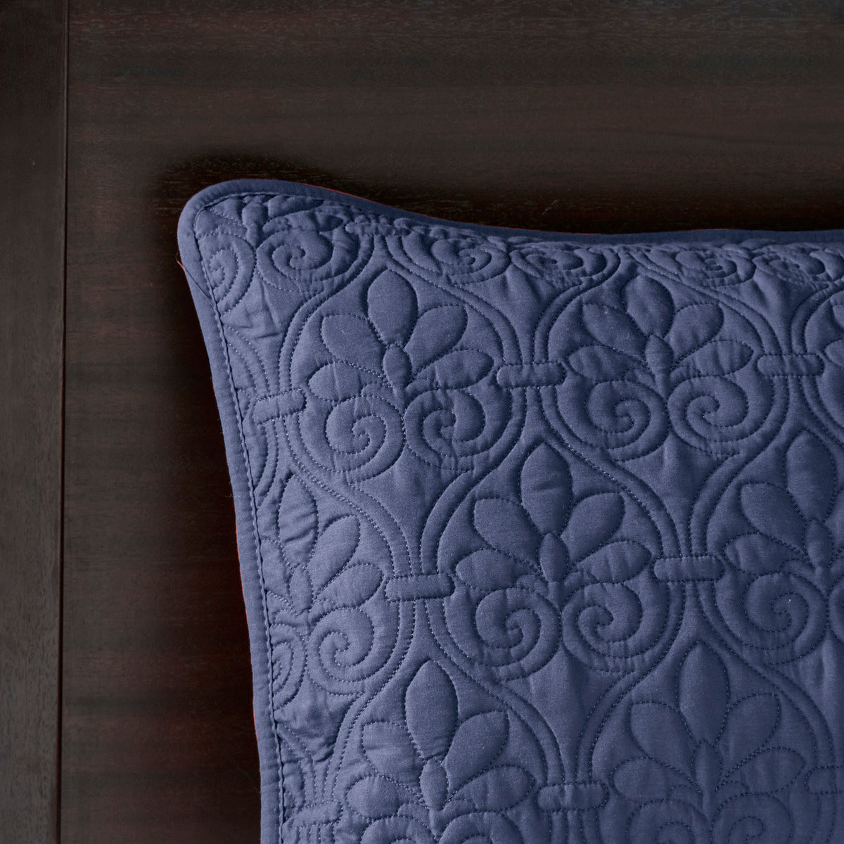 Navy Queen Reversible Bedspread Set - Cotton Comfort